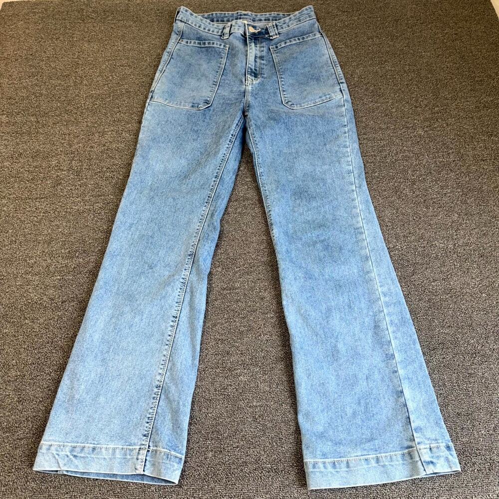 Recap High Rise Straight Leg Jeans Womens 28 Blue Denim Light Wash Pockets